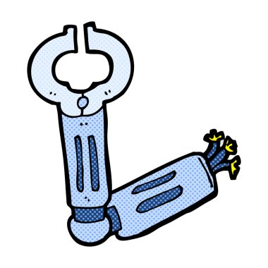 komik karikatür robot kol