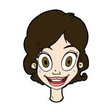 komik karikatür mutlu kadın