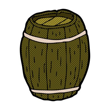 komik karikatür ahşap varil