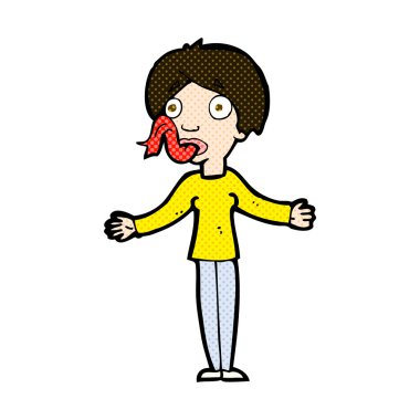 komik karikatür kadın yalan söylüyor