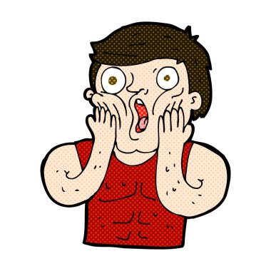 komik karikatür spor salonu adam şok