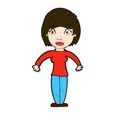 komik karikatür sürpriz kadın