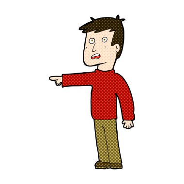 komik karikatür işaret eden adam