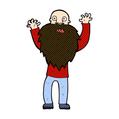 çizgi çizgi film korkmuş yaşlı adam sakallı