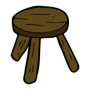 komik karikatür ahşap tabure