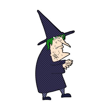 komik karikatür çirkin yaşlı cadı