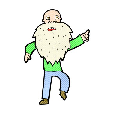 yaşlı adam komik karikatür vurguladı