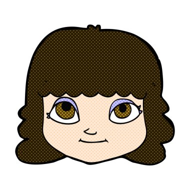 komik karikatür mutlu kadın yüzü