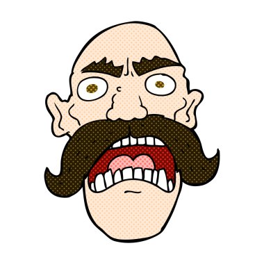 komik karikatür kızgın ihtiyar