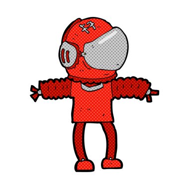 komik karikatür astronot