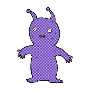 komik karikatür mutlu küçük yabancı