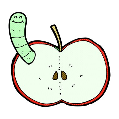 komik karikatür apple ile solucan