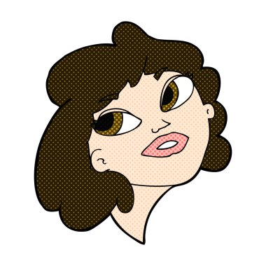 komik karikatür mutlu kadın