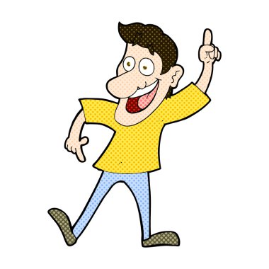 Harika bir fikir adamla komik karikatür