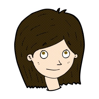 komik karikatür mutlu kadın yüzü