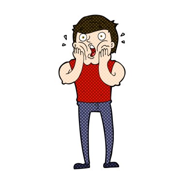 komik karikatür gasping adam