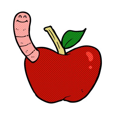 komik karikatür apple ile solucan