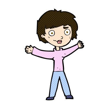 komik karikatür kadın sallanan kollar