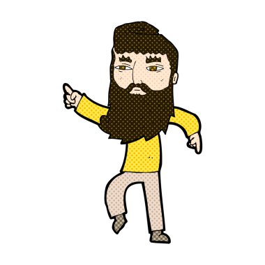 komik karikatür yolu işaret adam sakallı