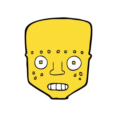 komik karikatür robot baş