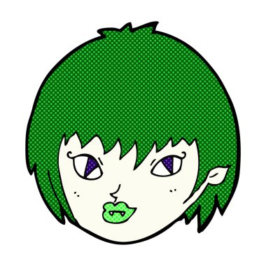 komik karikatür vampir kız yüz