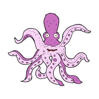 komik karikatür dev ahtapot