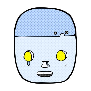 komik karikatür robot baş