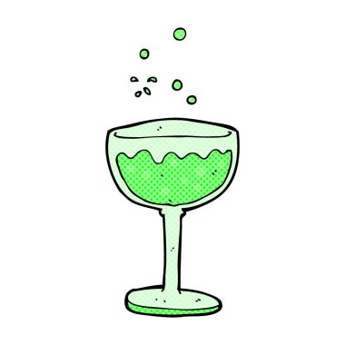 komik karikatür köpüklü kokteyl