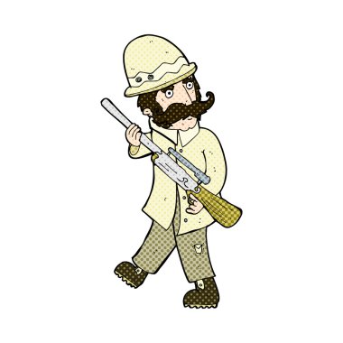 komik karikatür büyük oyun avcı