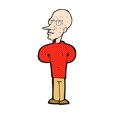 komik karikatür kel adam şeytan