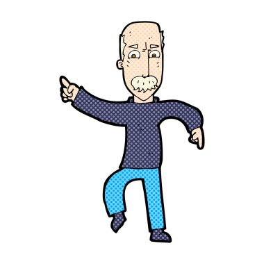 komik karikatür kızgın ihtiyar