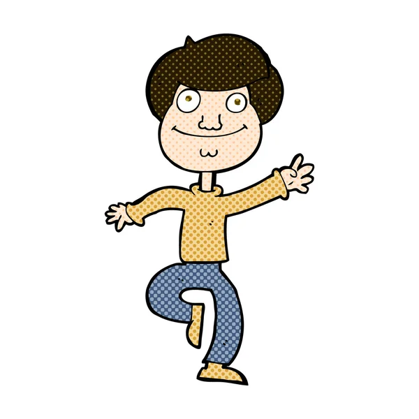 Historieta de dibujos animados hombre bailando — Vector de stock