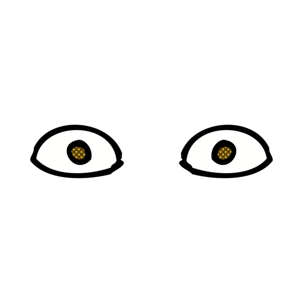 Dibujos animados cómicos mirando fijamente a los ojos — Vector de stock
