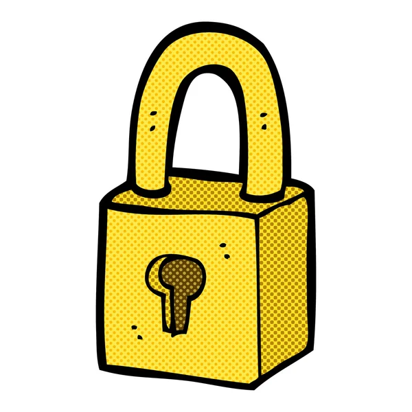 Comic cartoon padlock — Stock Vector