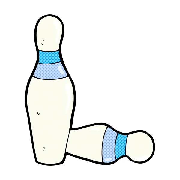 Dessin animé comique dix quilles quilles bowling — Image vectorielle