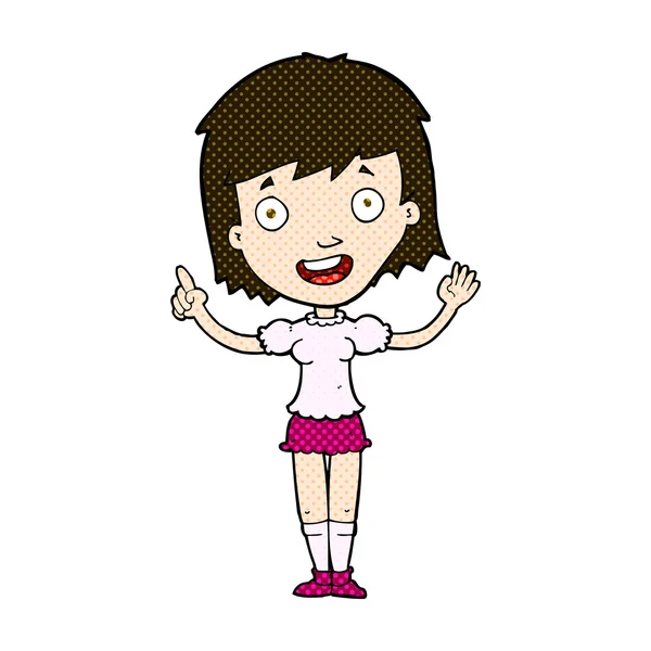 Strip cartoon woman wijzend — Stockvector