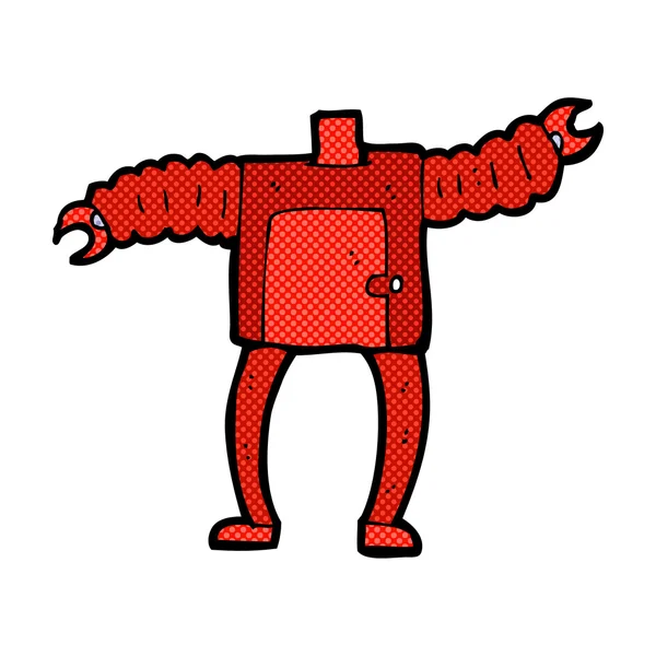 Quadrinhos corpo robô dos desenhos animados (misturar e combinar desenhos animados em quadrinhos ou adicionar — Vetor de Stock