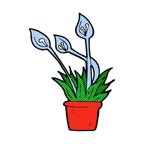 Comic cartoon orchid plant — Stock Vector