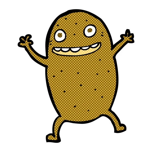 Komik karikatür mutlu patates — Stok Vektör