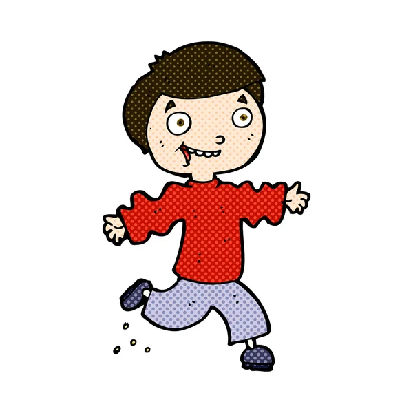 Komiska cartoon glada pojke — Stock vektor