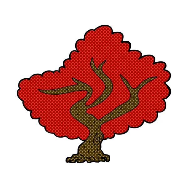 Κωμικό κινούμενα σχέδια κόκκινο δέντρο — Διανυσματικό Αρχείο