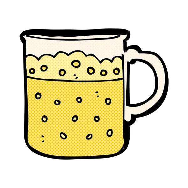 Taza de la historieta cómica de cerveza — Archivo Imágenes Vectoriales