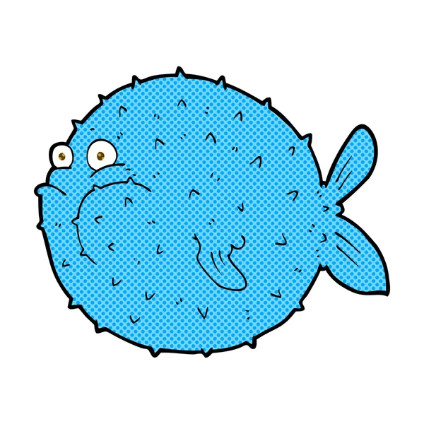 Strip cartoon puffer vissen — Stockvector