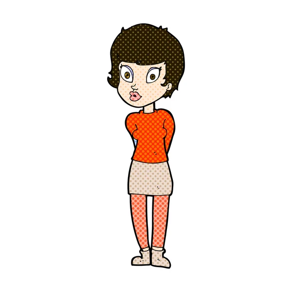 Strip cartoon mooie vrouw — Stockvector