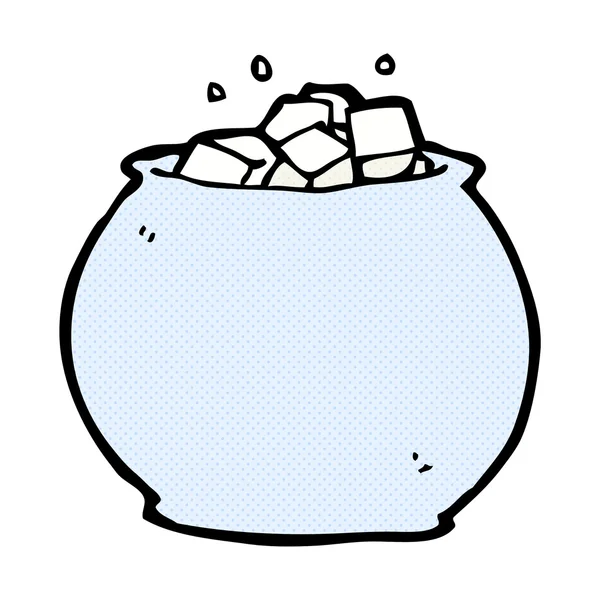 Tigela de desenho animado cômico de açúcar —  Vetores de Stock
