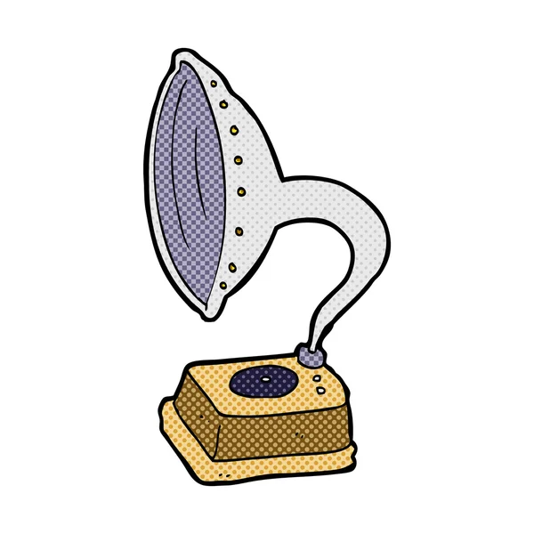 Strip cartoon fonograaf — Stockvector