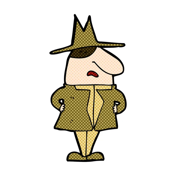 Комічний мультяшний чоловік в пальто і капелюсі — стоковий вектор