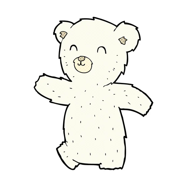 Urso polar bonito desenho animado cômico — Vetor de Stock