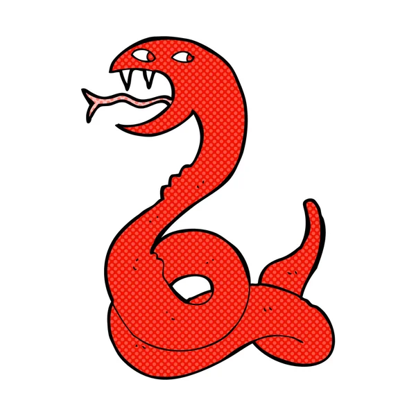 BD desenho animado sibilando serpente — Vetor de Stock
