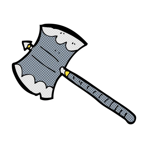 Comic cartoon double sided axe — Stock Vector